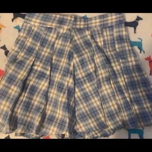 Plaid Zip Side Pleated Skirt